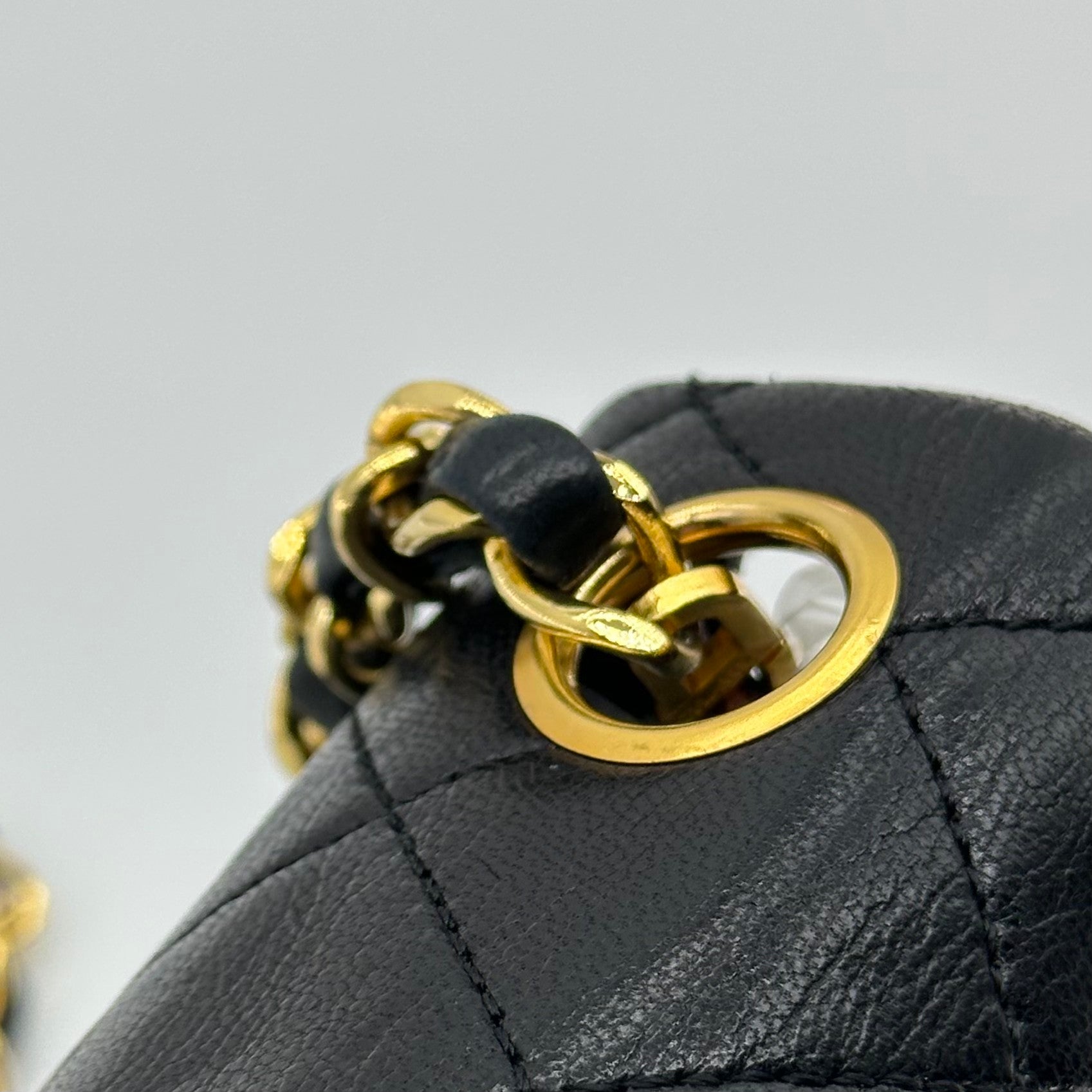 Chanel Matelasse Mini Chain Shoulder Bag Coco Mark Gold Hardware Black 0 Series
