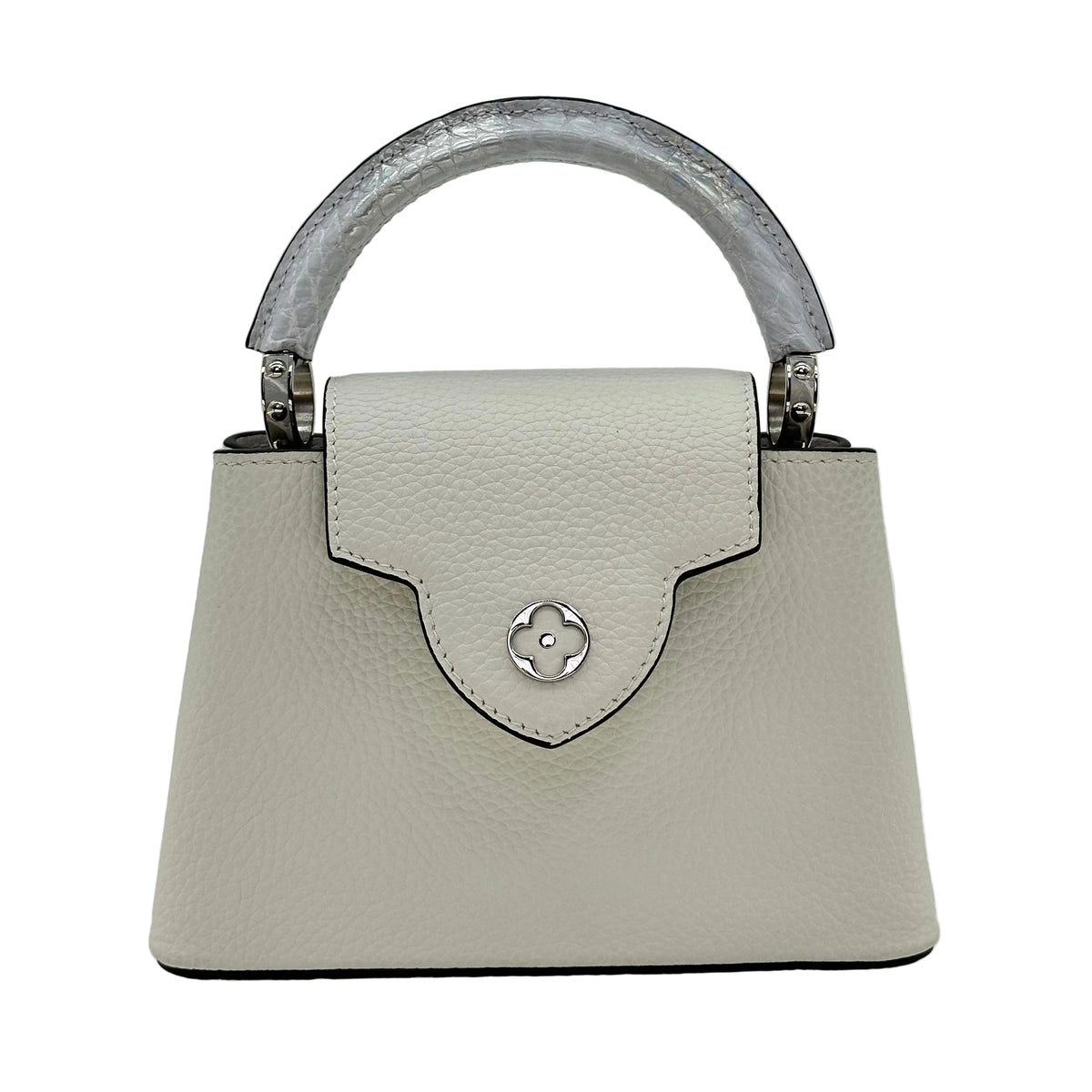 Louis Vuitton Capucines Mini Sac bandoulière en cuir de crocodile avec poignée supérieure N85552 RFID