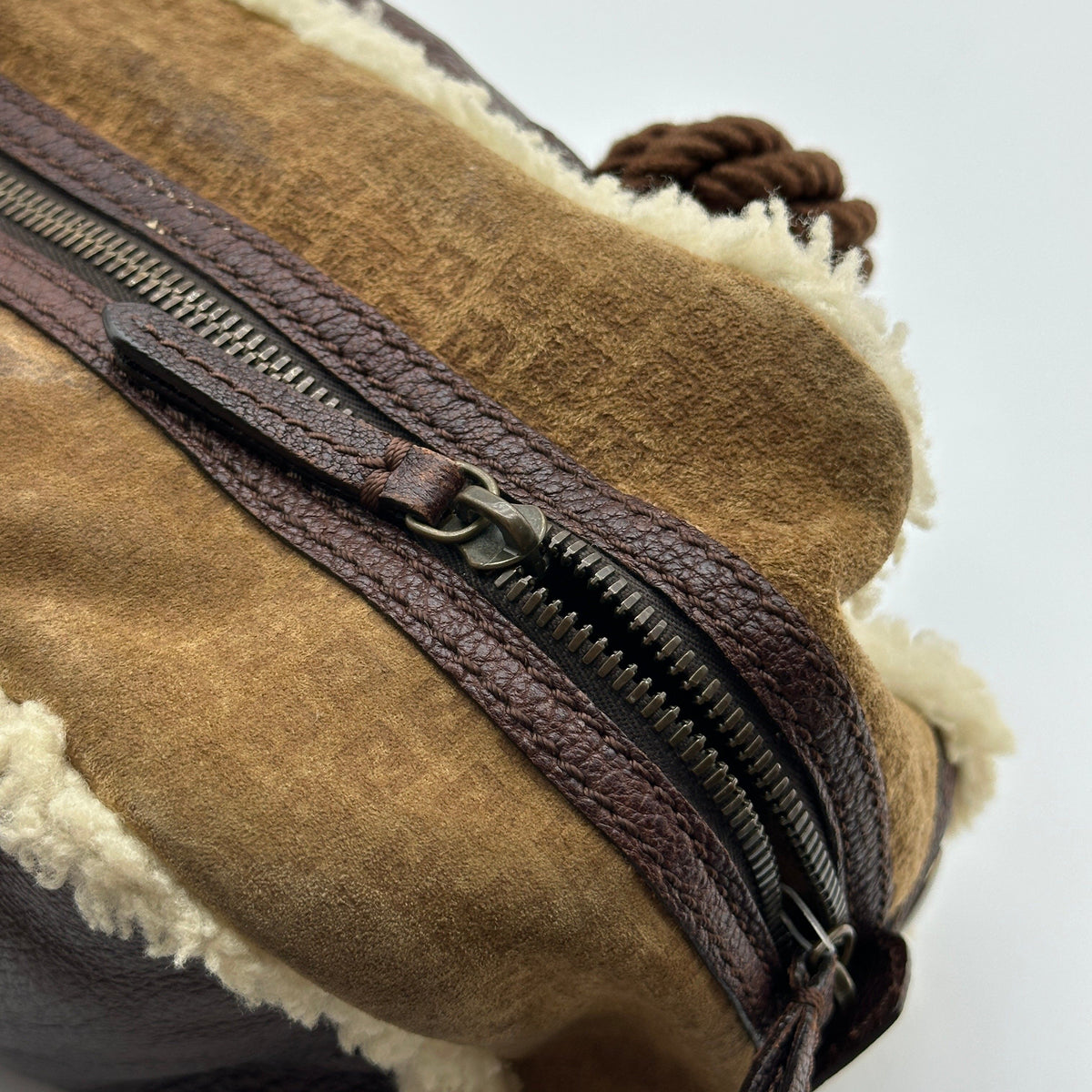 Fendi Shearling Leather Mouton Brown Handbag