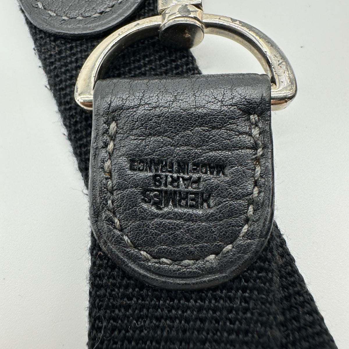 Hermes Garden Party TPM Black Canvas Leather Shoulder Bag