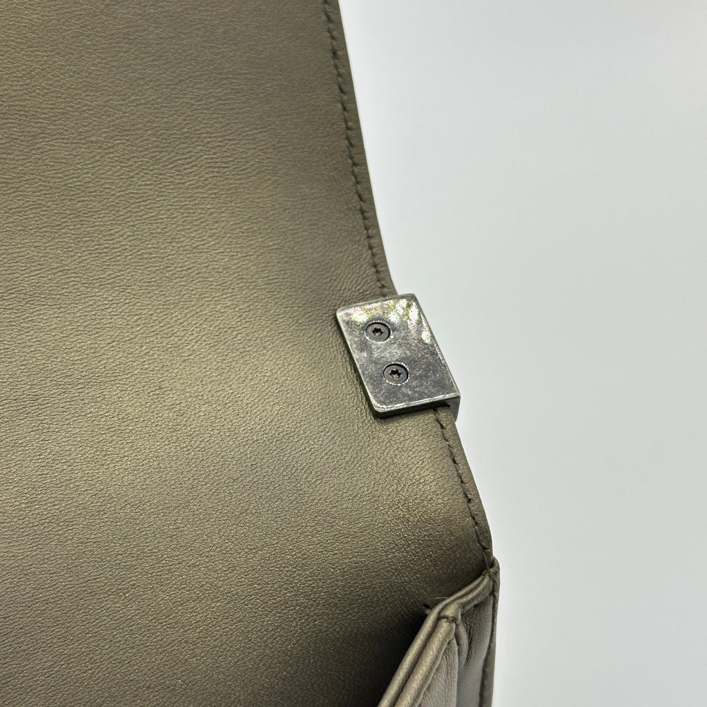 Chanel BOY CHANEL 25 Lambskin x rhinestone Chain Shoulder Bag Brown Gunmetal Fittings 23082107 23XXXXXX A67086