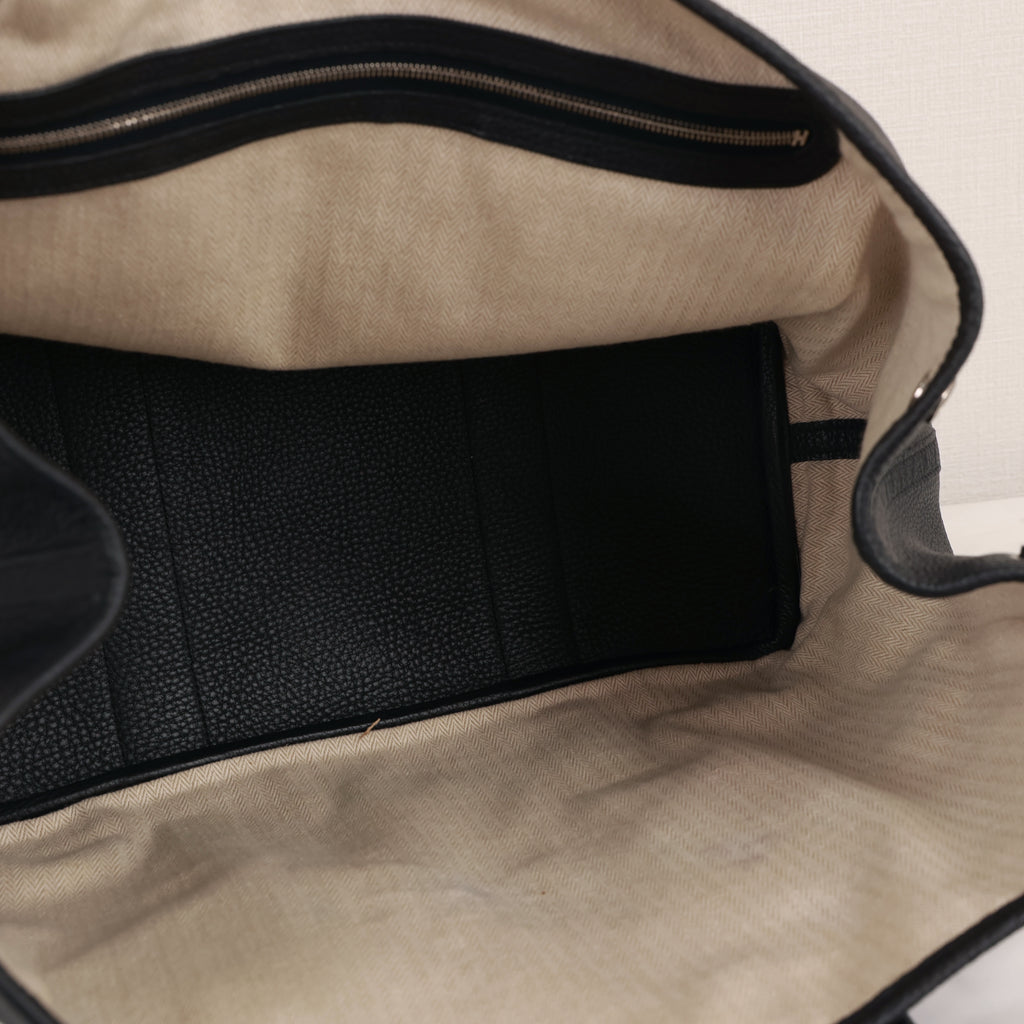 Hermes Garden Party 36 PM Black Canvas Tote Bag □O Stamp Restored Color Touch Up