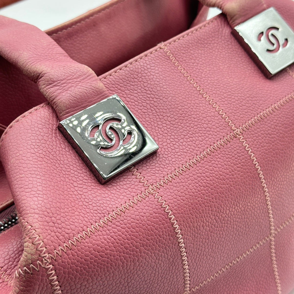 Chanel Choco Bar Caviar Leather Pink Handbag