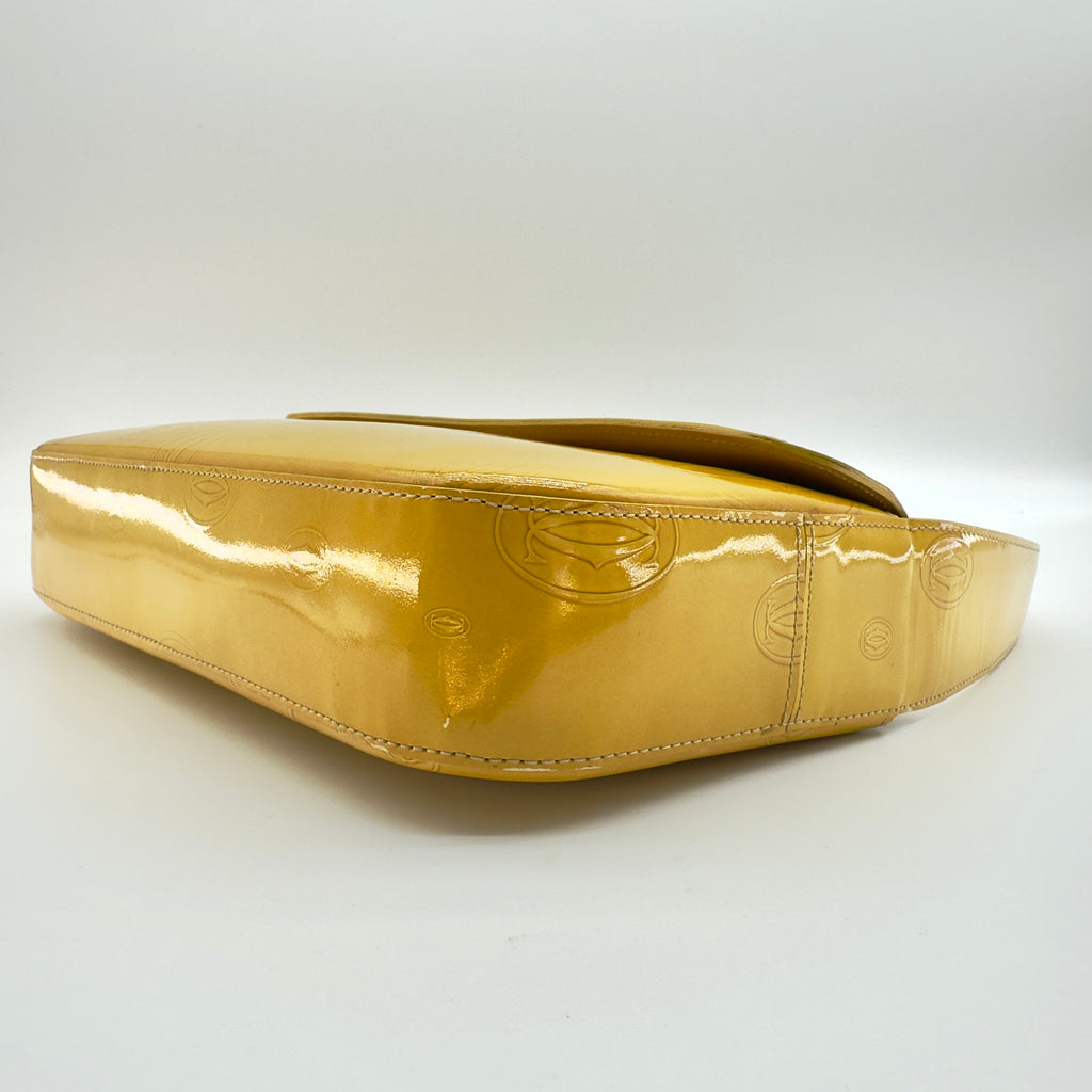 Cartier Patent Leather Happy Birthday Small Yellow Shoulder Bag