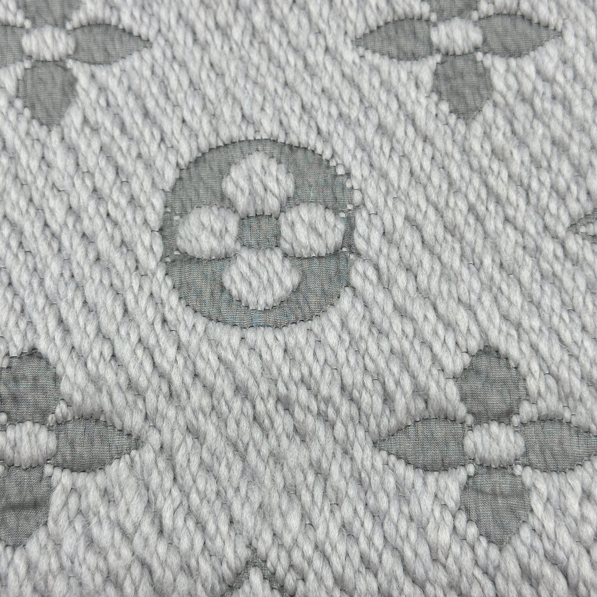 Louis Vuitton Logomania Wool Silk Gris Perle Scarf M74742