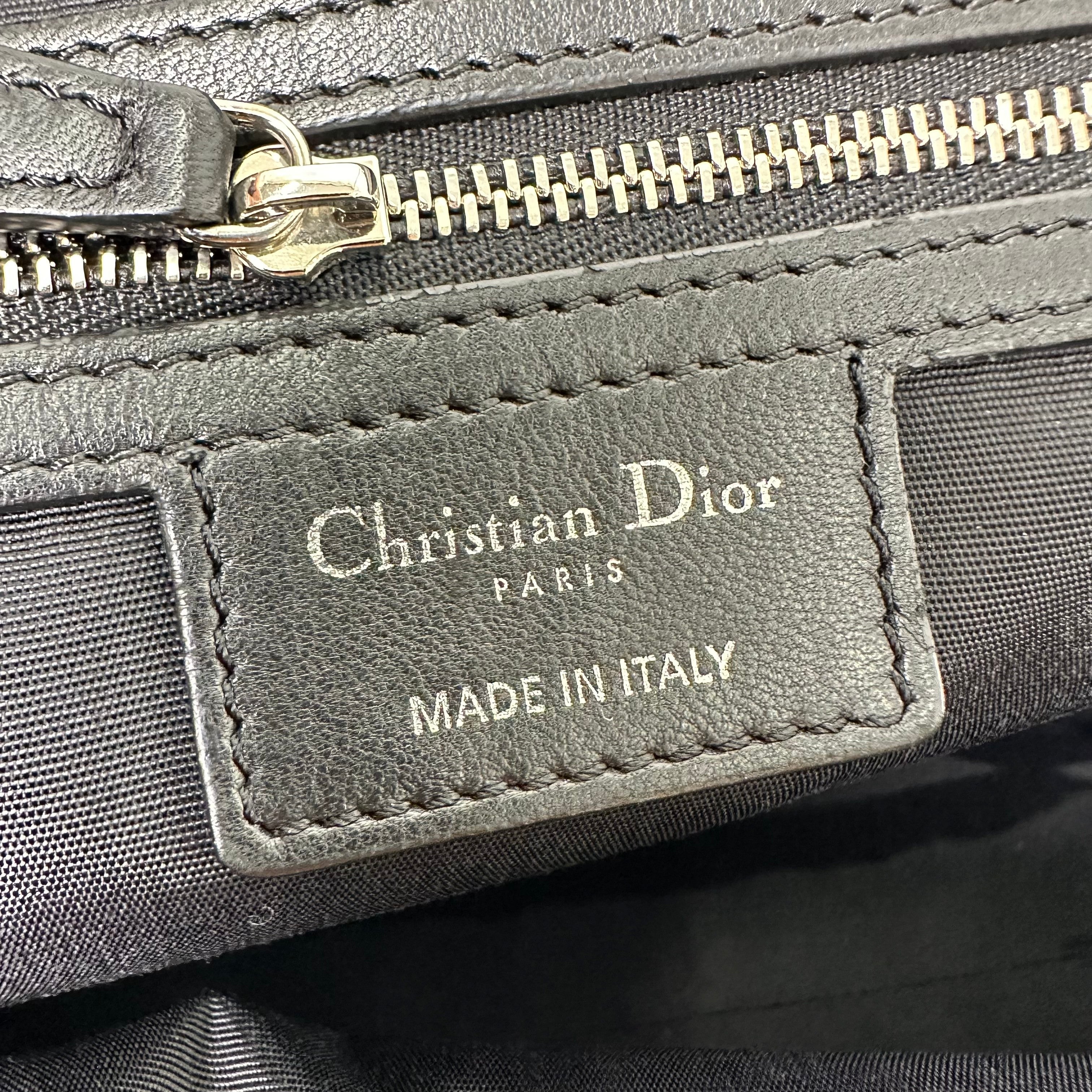 Christian Dior Lambskin Cannage Medium Dior Soft Shopping Tote Black