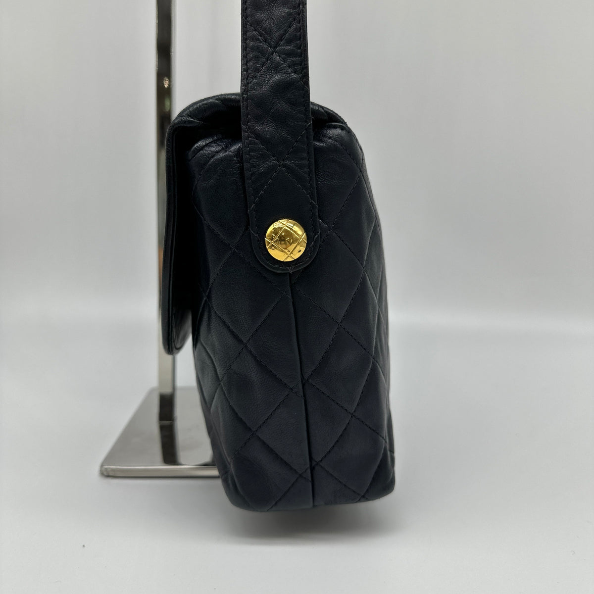 Chanel Quilted Lambskin Vintage Coco Black Shoulder Bag