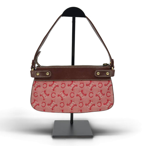 CELINE C Macadam Canvas Shoulder Bag Pink