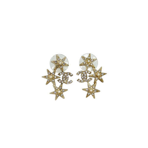 Chanel Crystal-Embellished Star Stud Earrings