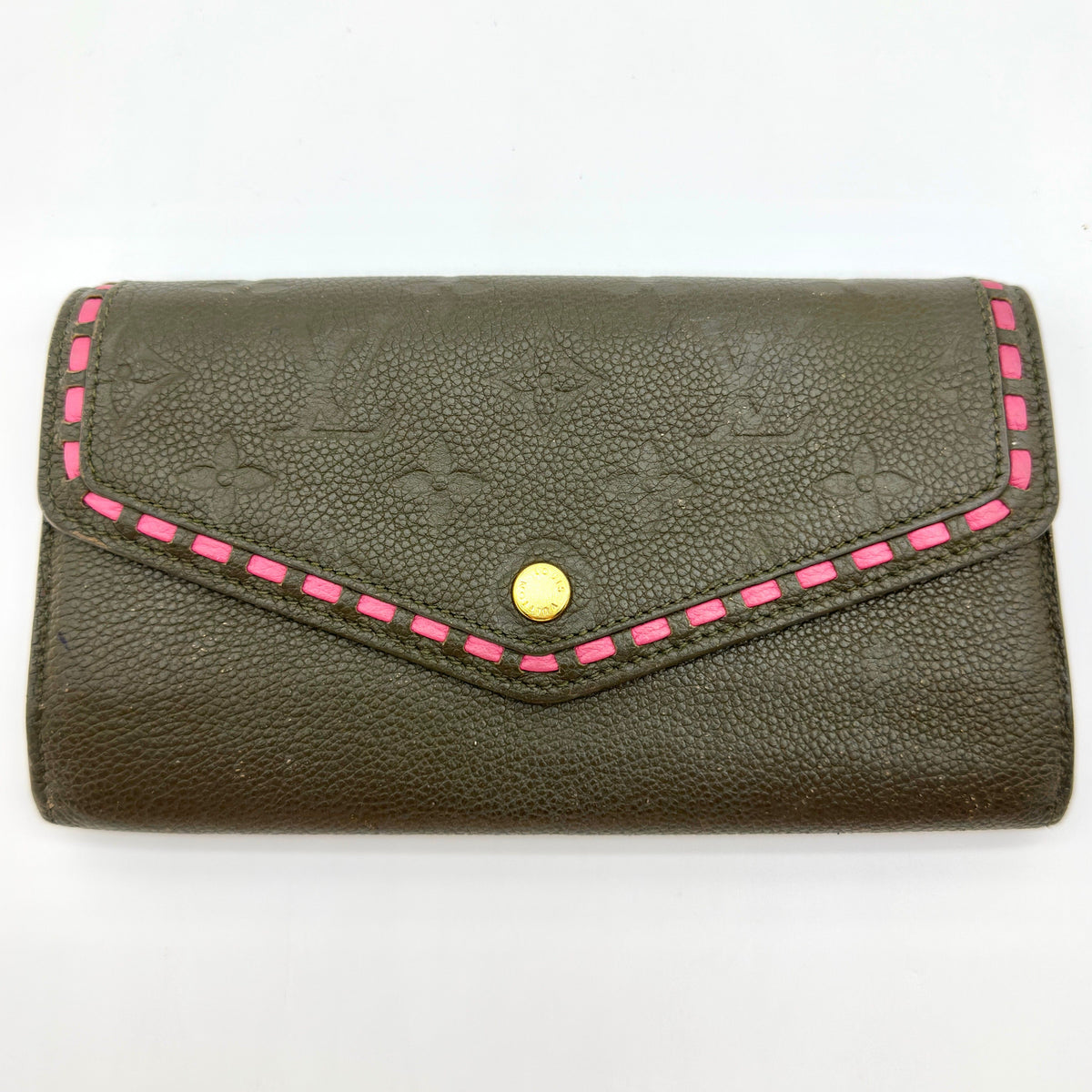 Louis Vuitton Monogram Empreinte Portefeuille Sarah Khaki Long Wallet