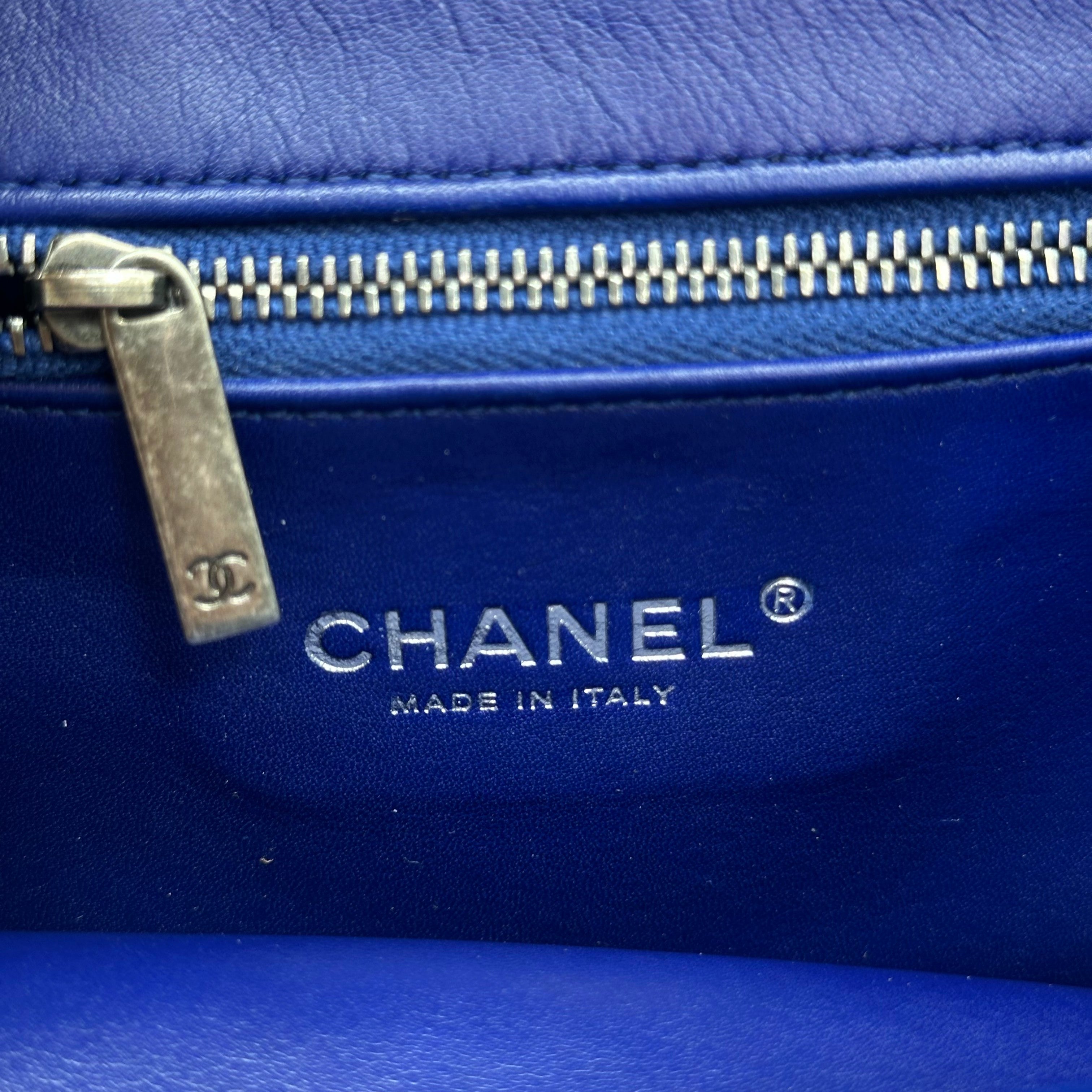 Chanel Blue Lizard Medium Perfect Edge Double Flap Bag production 17 Series