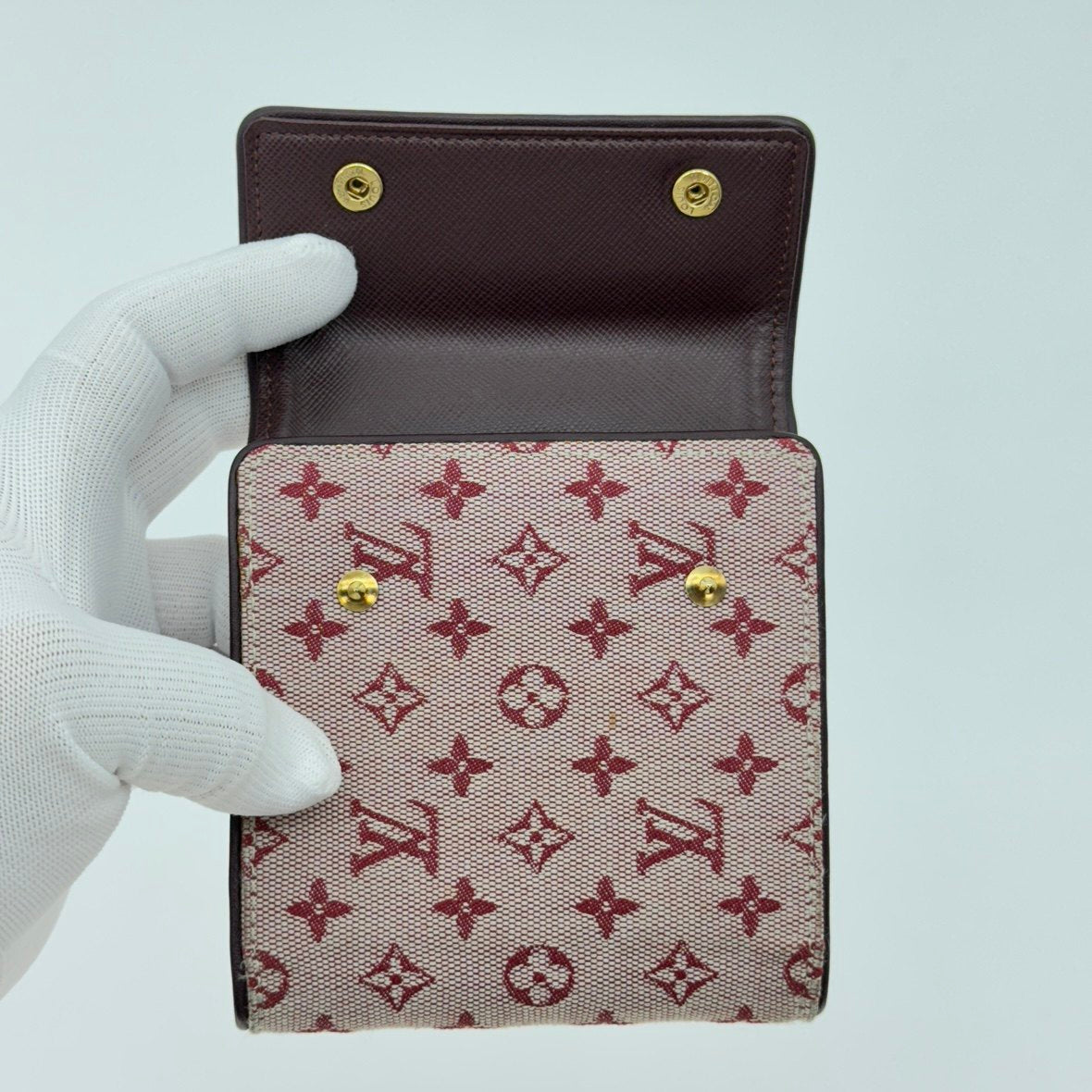 LV Louis Vuitton Monogram Mini Wallet strawberry pink vintage M92241