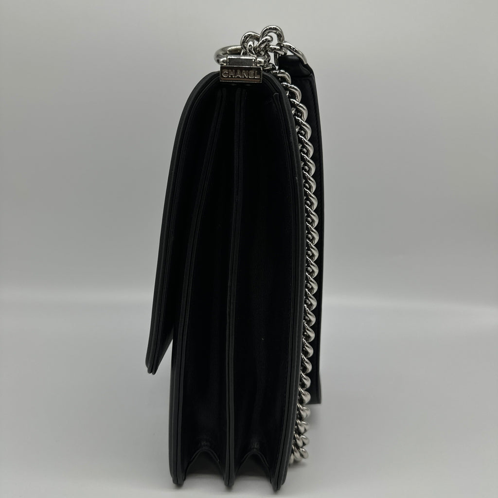 Chanel Quilted Lambskin Boy Small Black Shoulder Bag