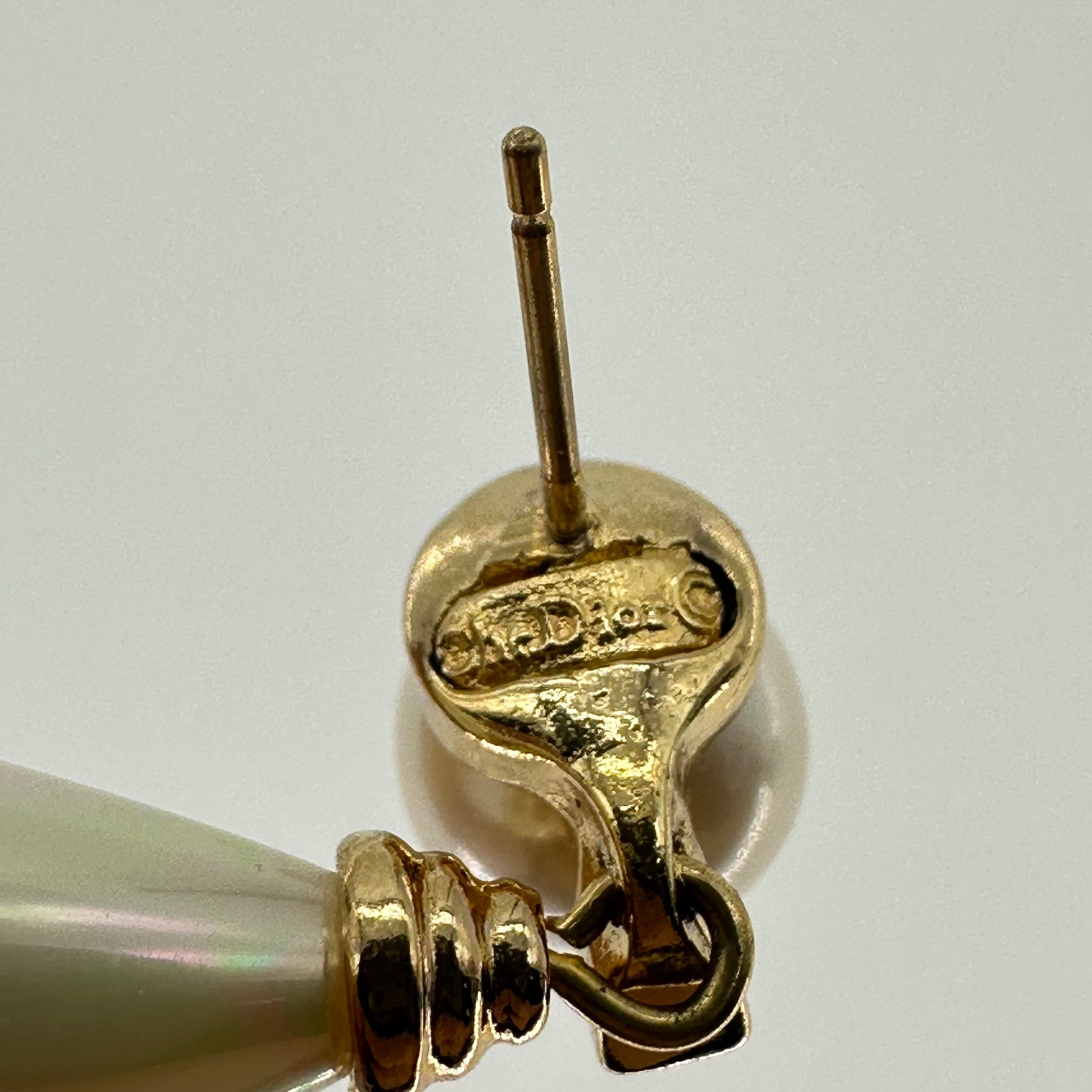 Christian Dior J‘adore Perfume Bottle Inspired Pearl Drop Earrings Vintage Jewelry