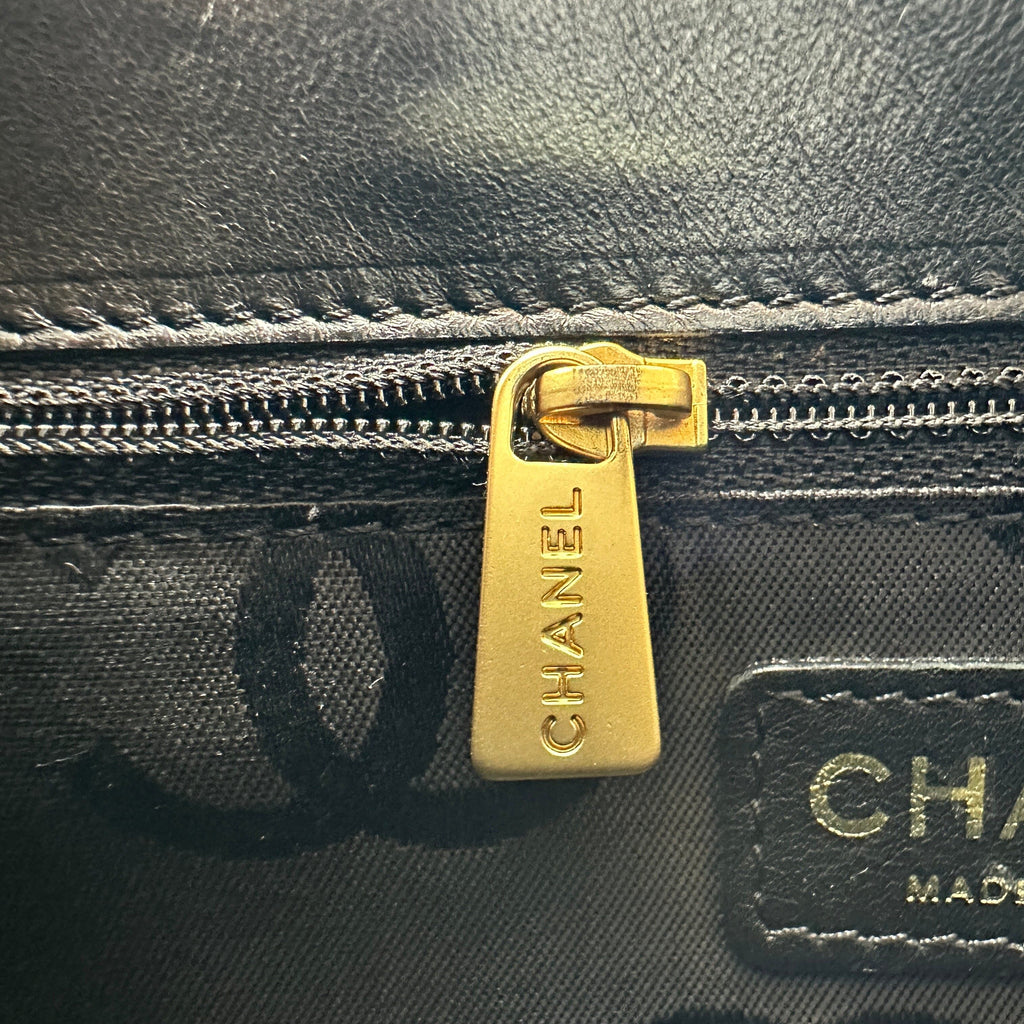 Chanel Boy North-South Quilted Navy Calfskin Shoulder Bag