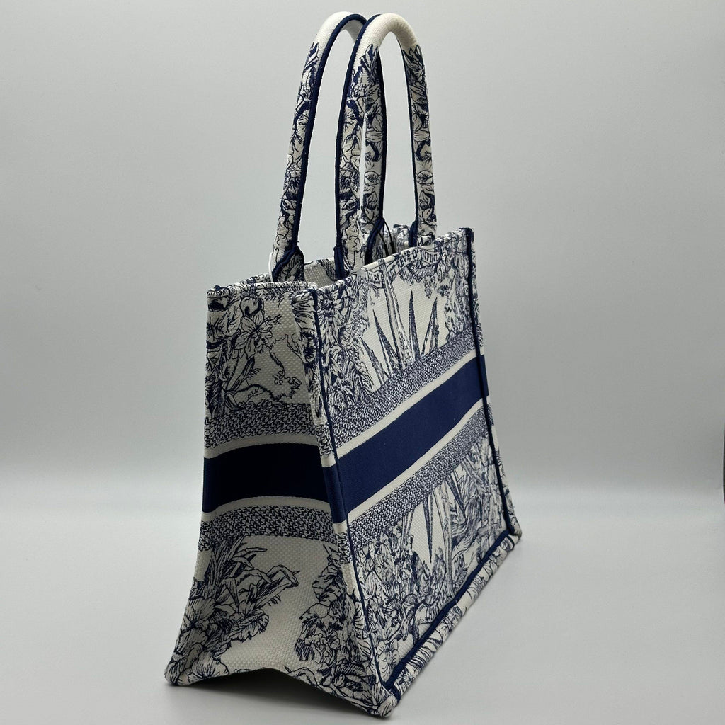 Christian Dior Bicolor Reve d'Infini Embroidery Book Tote Medium Bag
