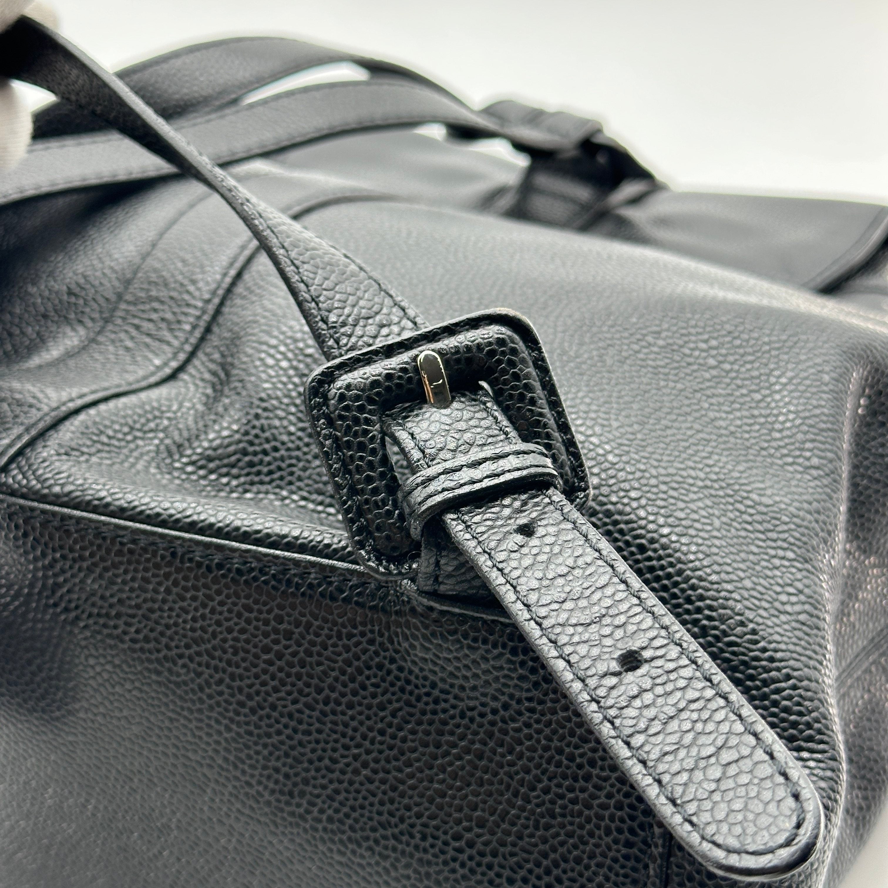 chanel caviar cc backpack black caviar leather