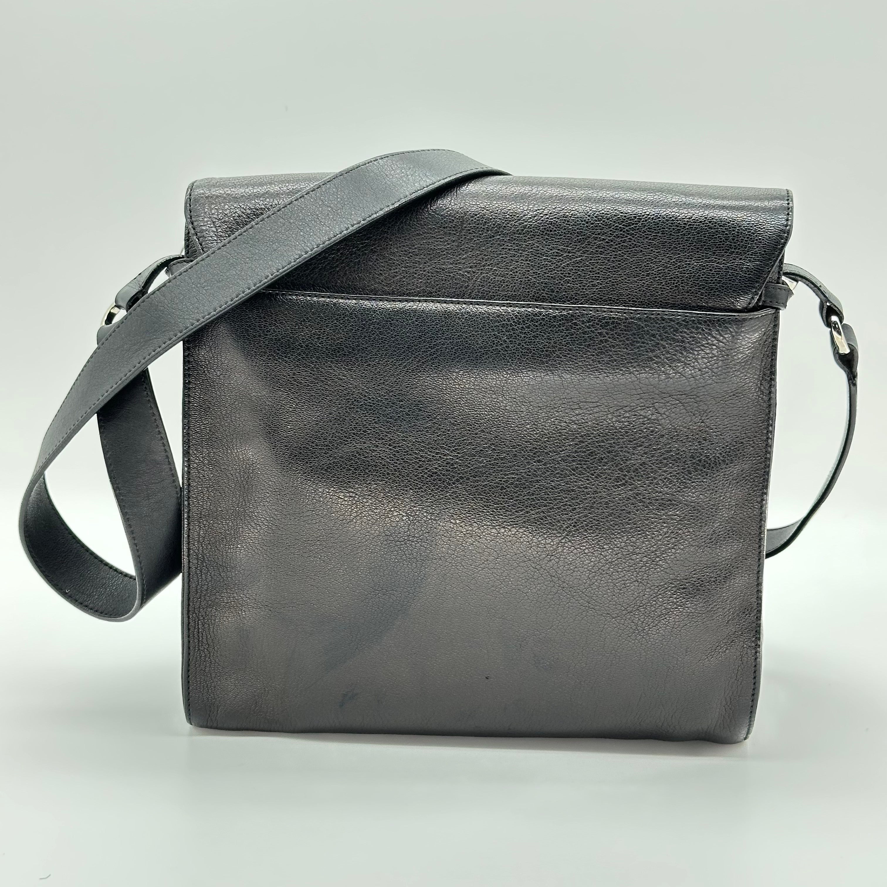 Loewe Anagram Studded Leather Shoulder Bag Black