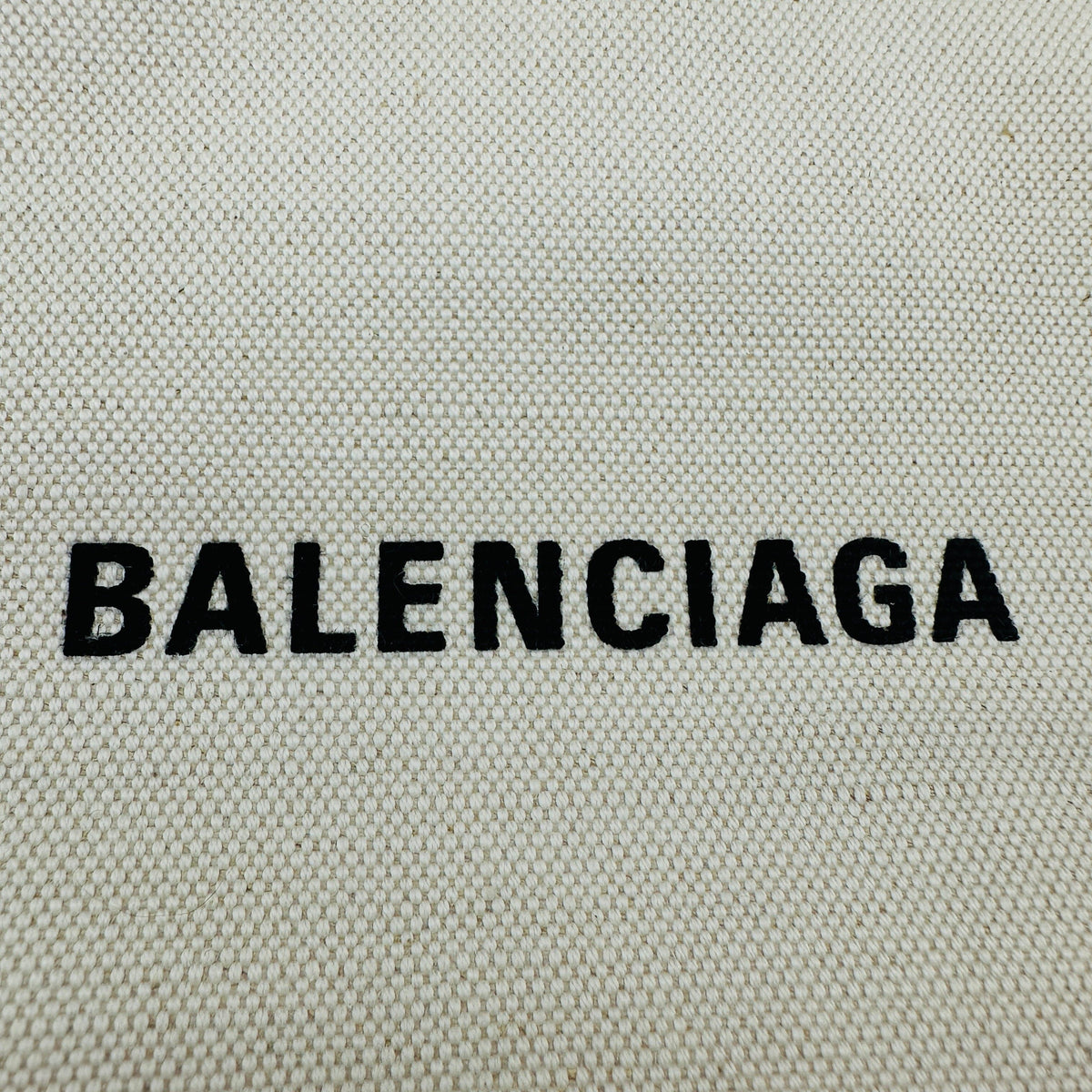 Balenciaga Cotton Canvas and Leather Navy Clip M Beige and Black Clutch Bag