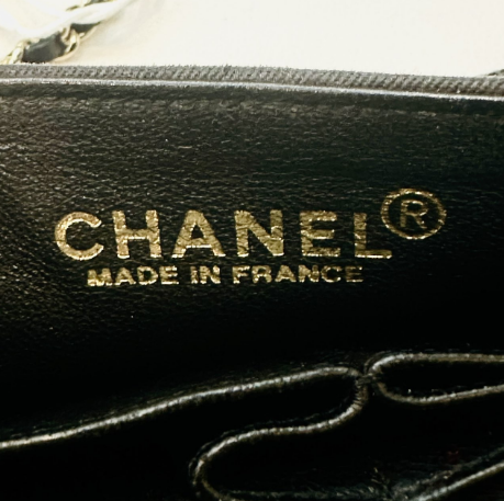 Chanel Canvas Coco Printed Quilted Medium Double Flap Black White