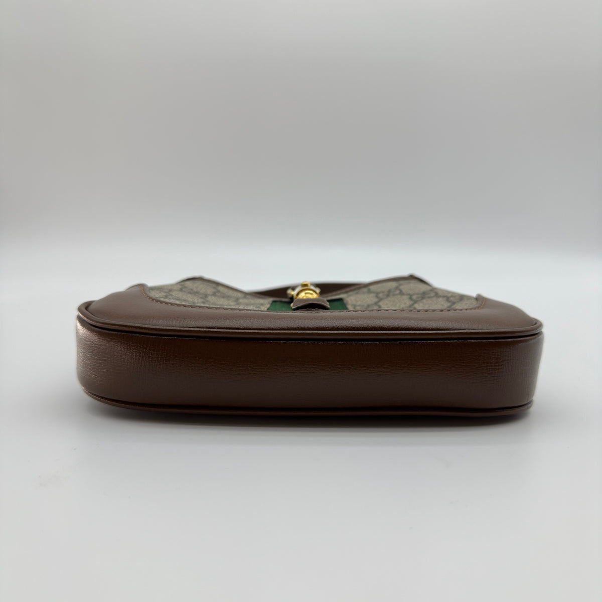 Gucci GG Supreme Jackie 1961 PVC & leather Shoulder bag Beige×Brown 637092