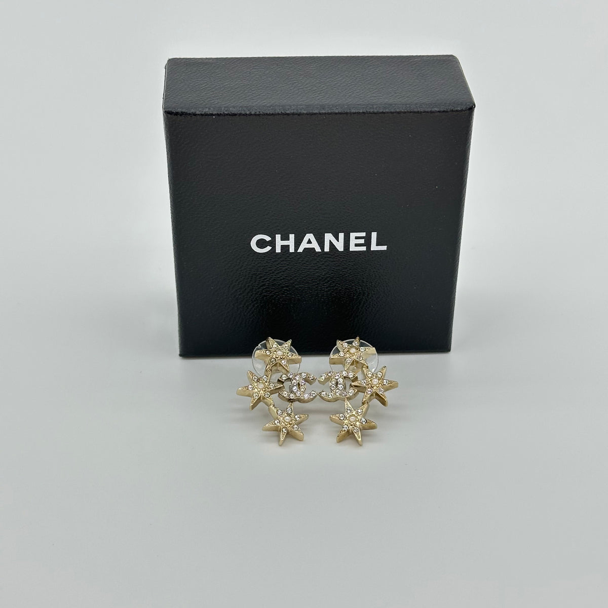 Chanel Crystal-Embellished Star Stud Earrings