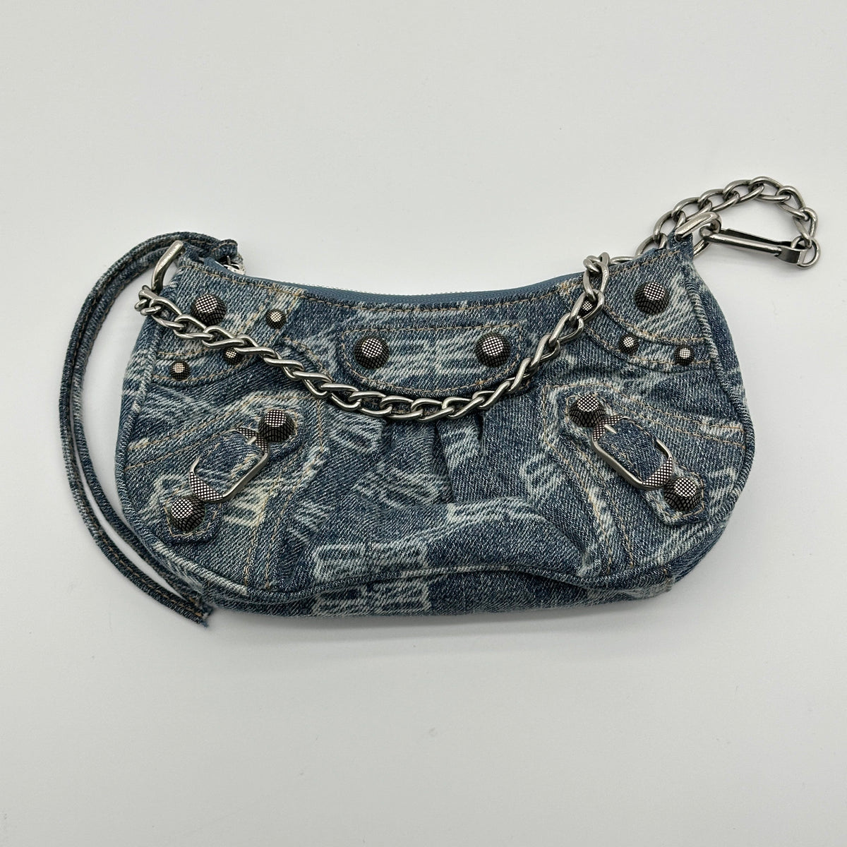 Balenciaga Le Cagole Mini Denim 2-Way Shoulder Bag