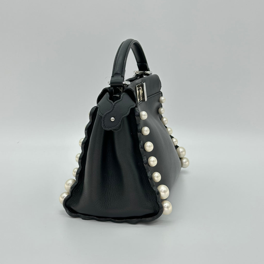 FENDI Peekaboo Handbag Shoulder Bag 2WAY Pearl