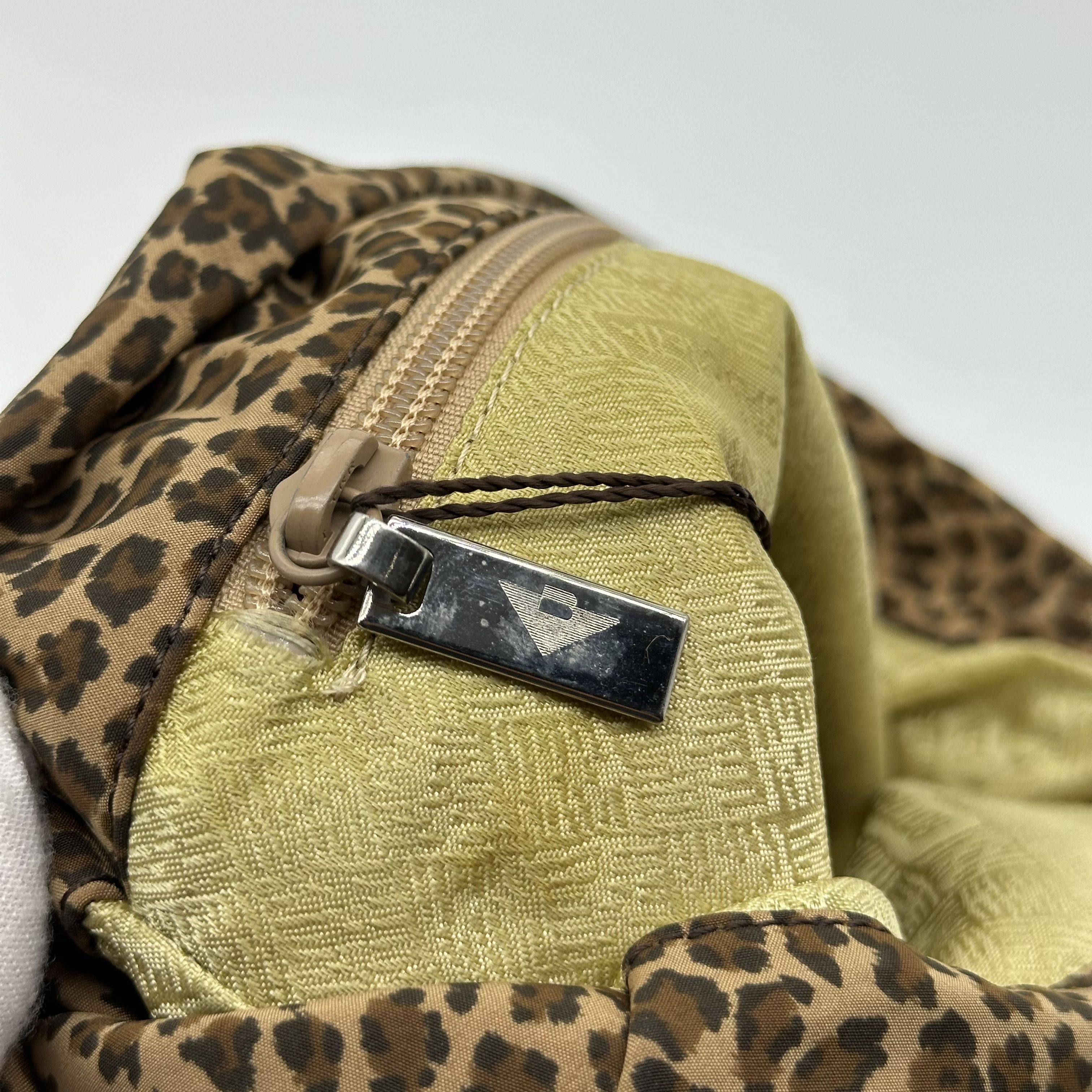 bottega Veneta  nylon leopard print hobo shoulder bag