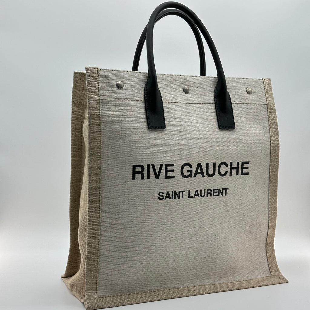 Saint Laurent cream ‘Rive Gauche North/South’ shopper bag