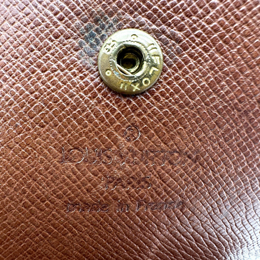 Louis Vuitton Monogram Canvas Porte Monnaie Gousset Small Brown Coin Purse
