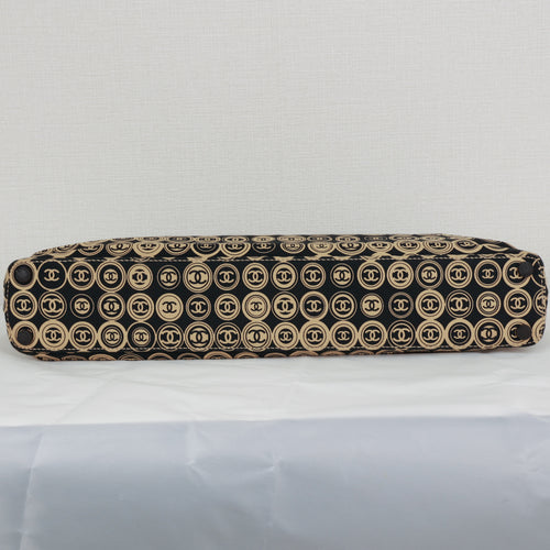 Chanel Coco Mark handbag Jersey Calfskin Printed Large Frame Handle Bag Beige Black 8 series