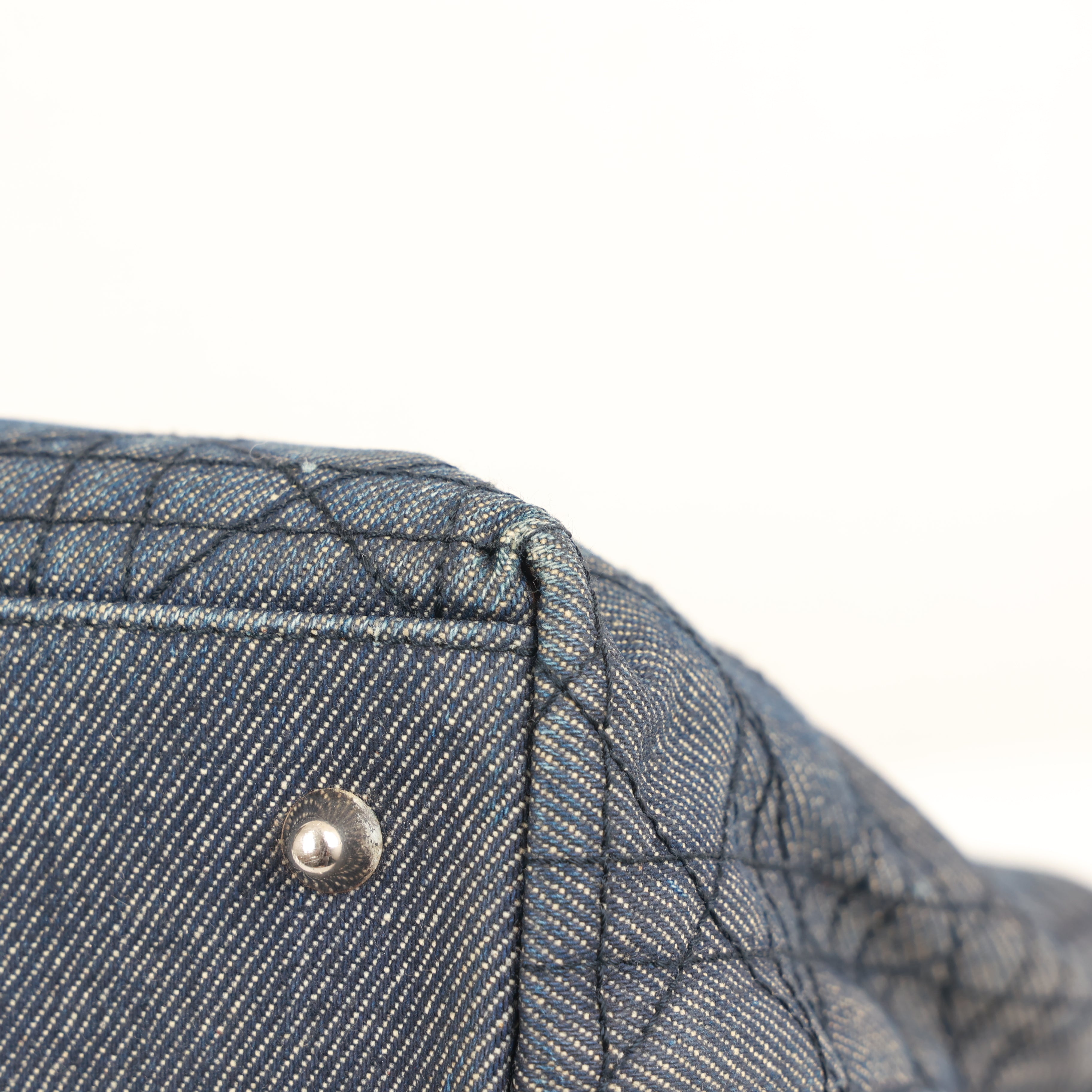 Christian Dior Denim Cannage Tote Bag Shoulder Bag