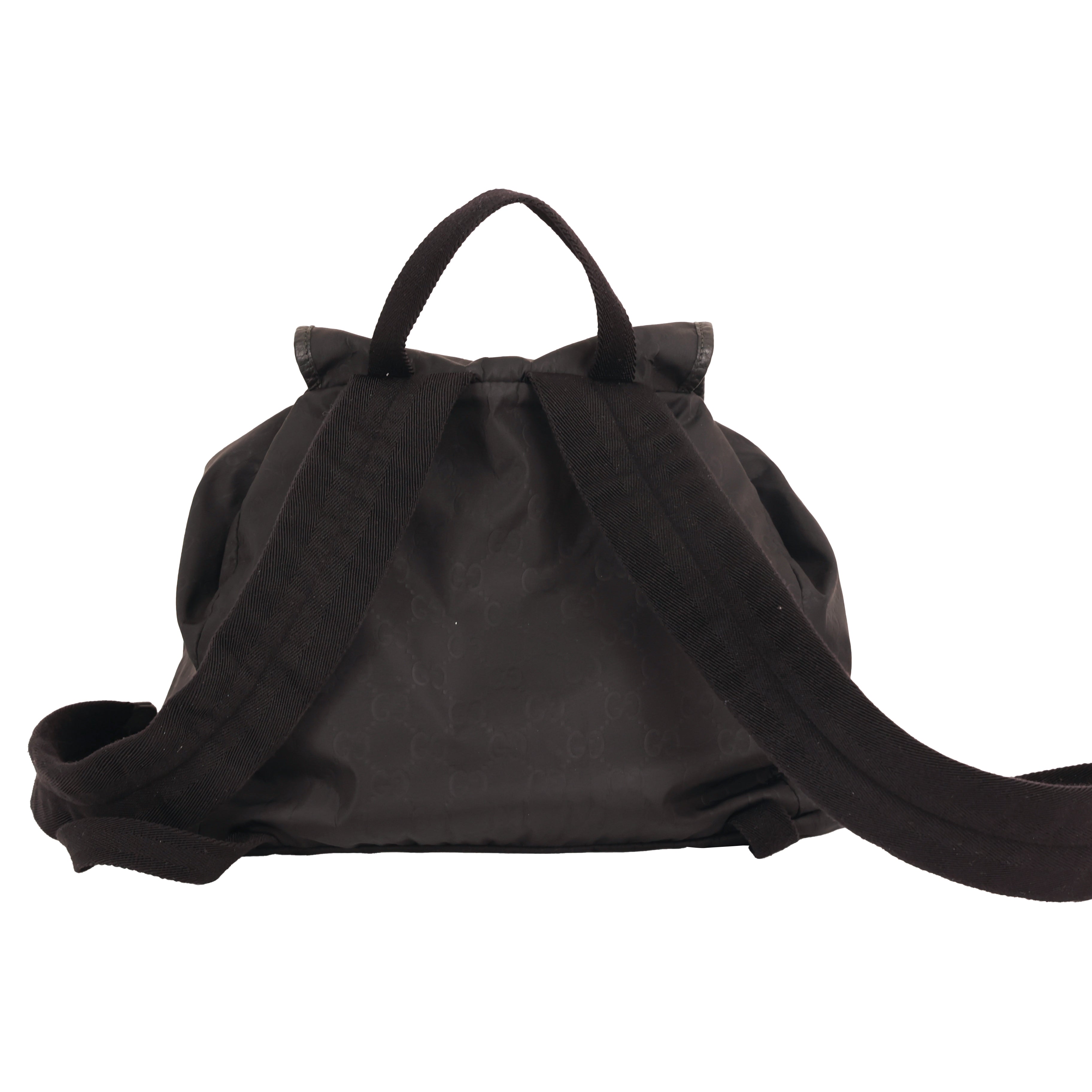 Gucci GG Nylon Backpack Drawstring Double Pocket Casual Bag