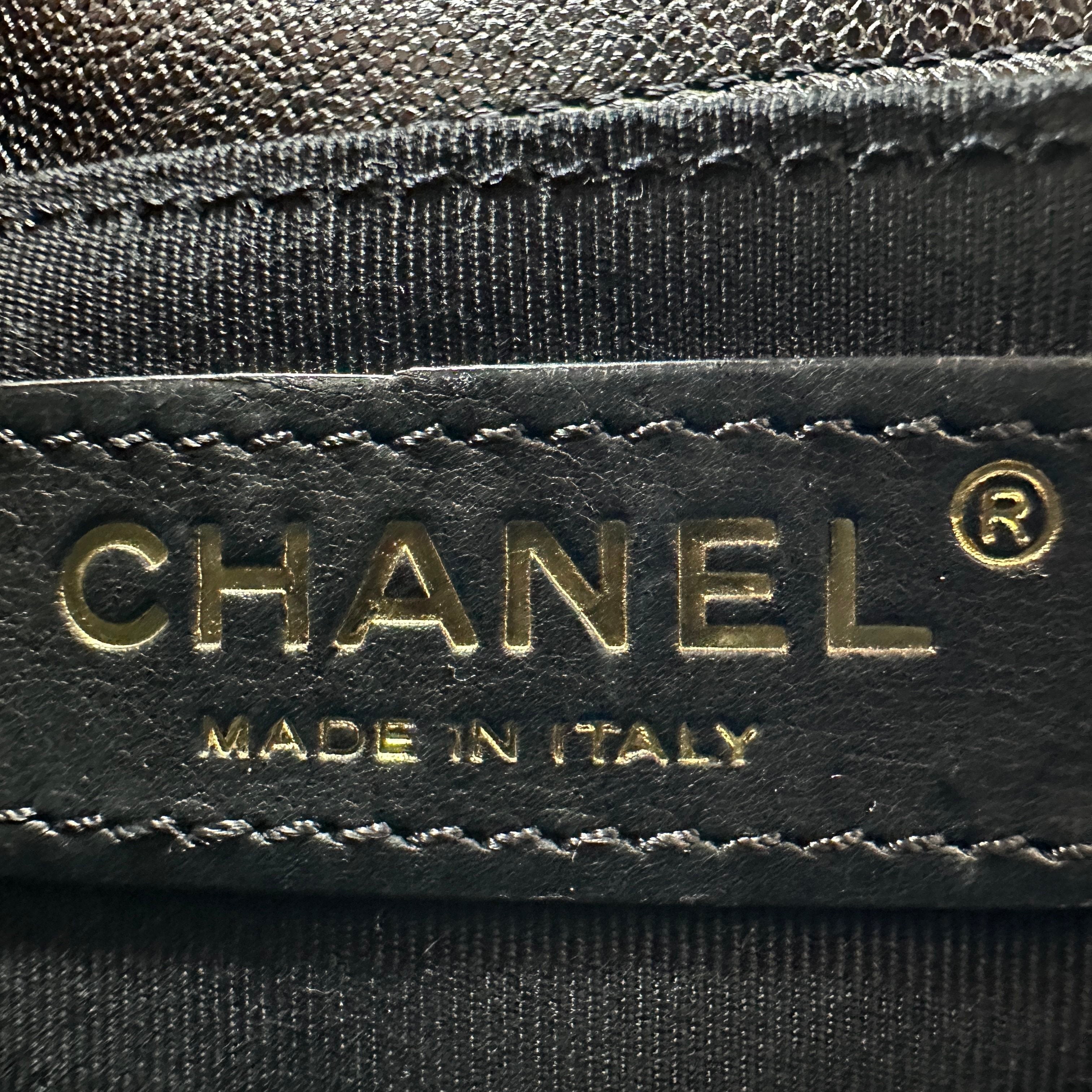 chanel black caviar quilted leather mini round messenger bag