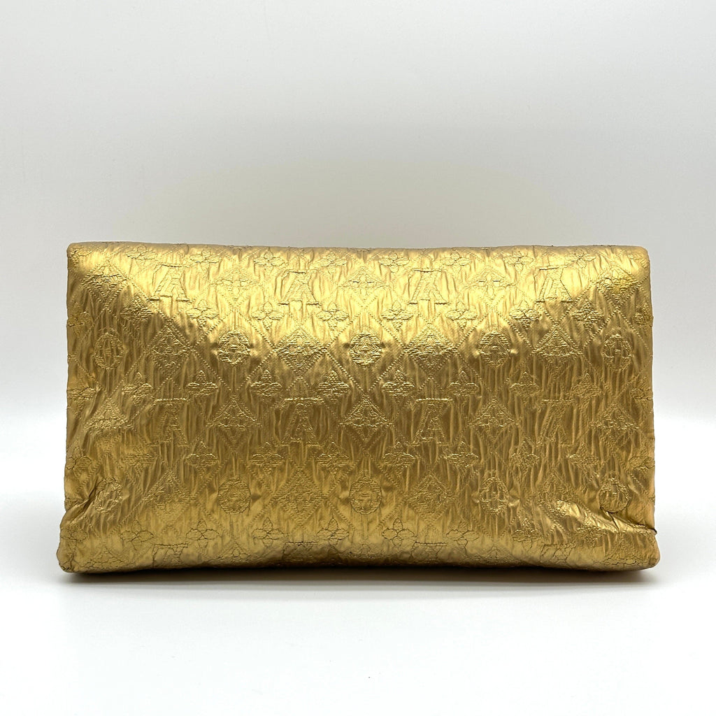 Louis Vuitton Quilted Monogram Coated Fabric Limelight Gold Clutch Bag