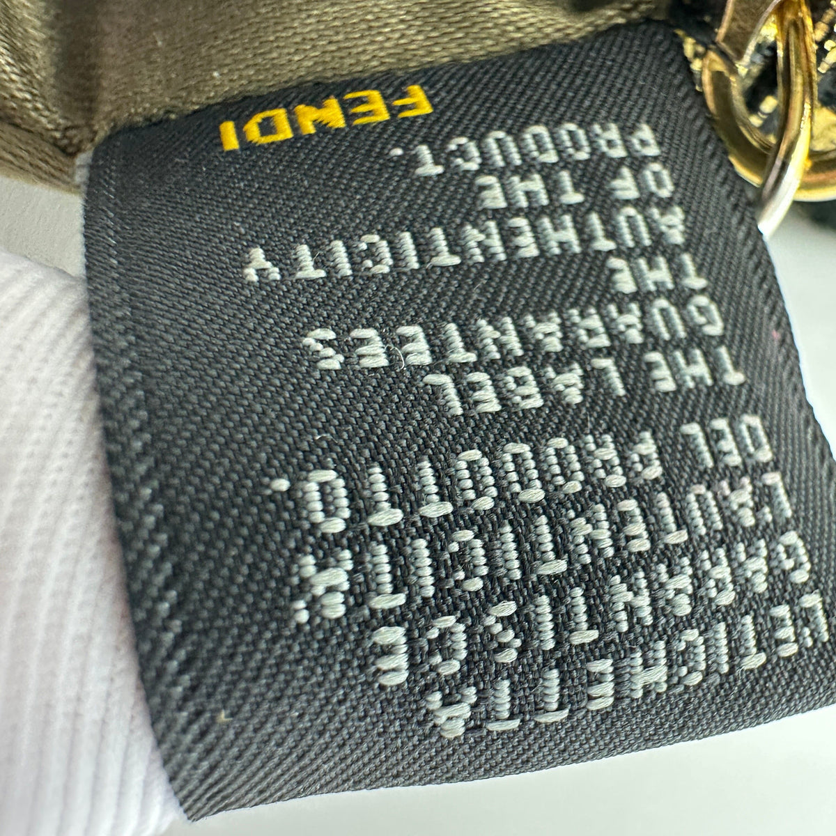 Fendi Velour Chain Shoulder Bag Black×Gold 8BP046