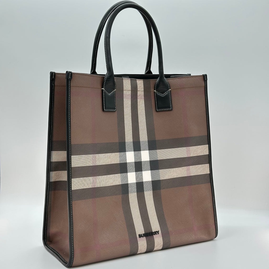 Burberry Denny Classic Check 2Way Tote Shoulder Crossbody Bag