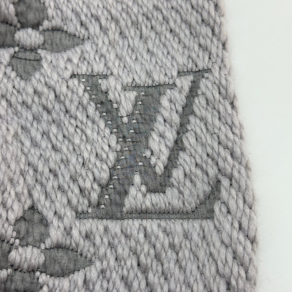 Louis Vuitton Logomania Wool Silk Gris Perle Scarf M74742