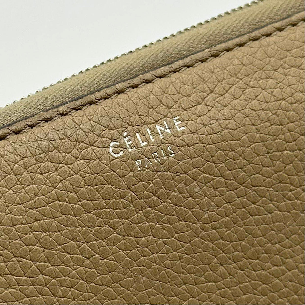 Celine Long Wallet Beige Leather Zip