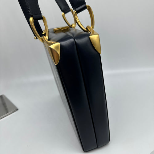 Celine Vintage Leather Shoulder bag Navy Blue