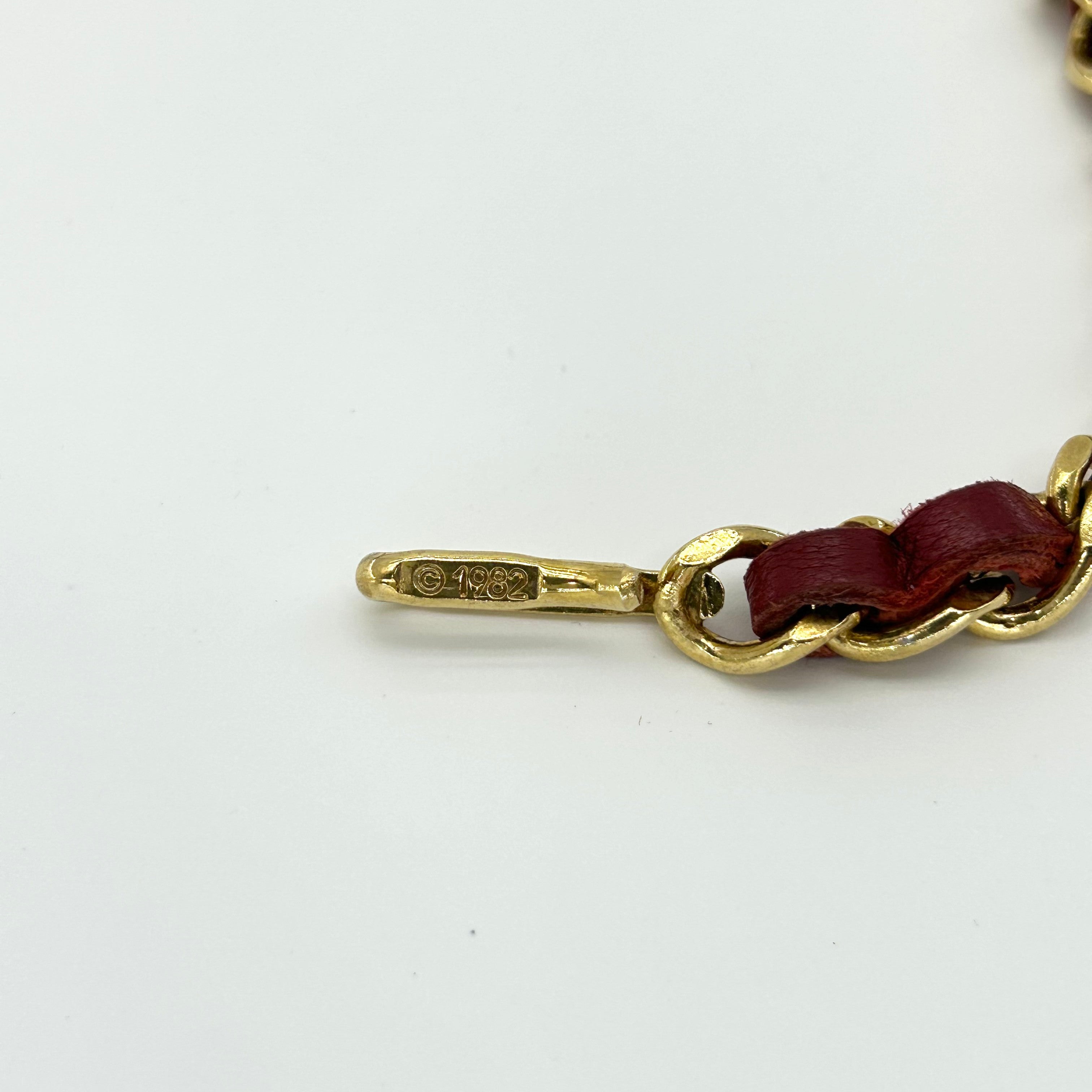 Chanel Coco Mark Leather Belt red