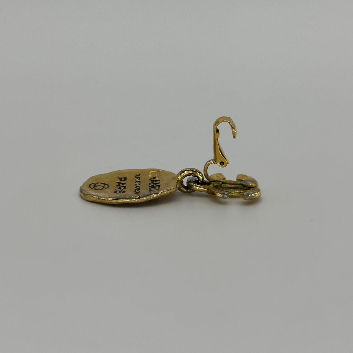 Chanel Coco Mark Cambon Plate Gold-Tone Drop Earrings