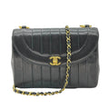 Chanel Vintage Vertical Diana Lambskin Chain Shoulder Bag Black 2 Series