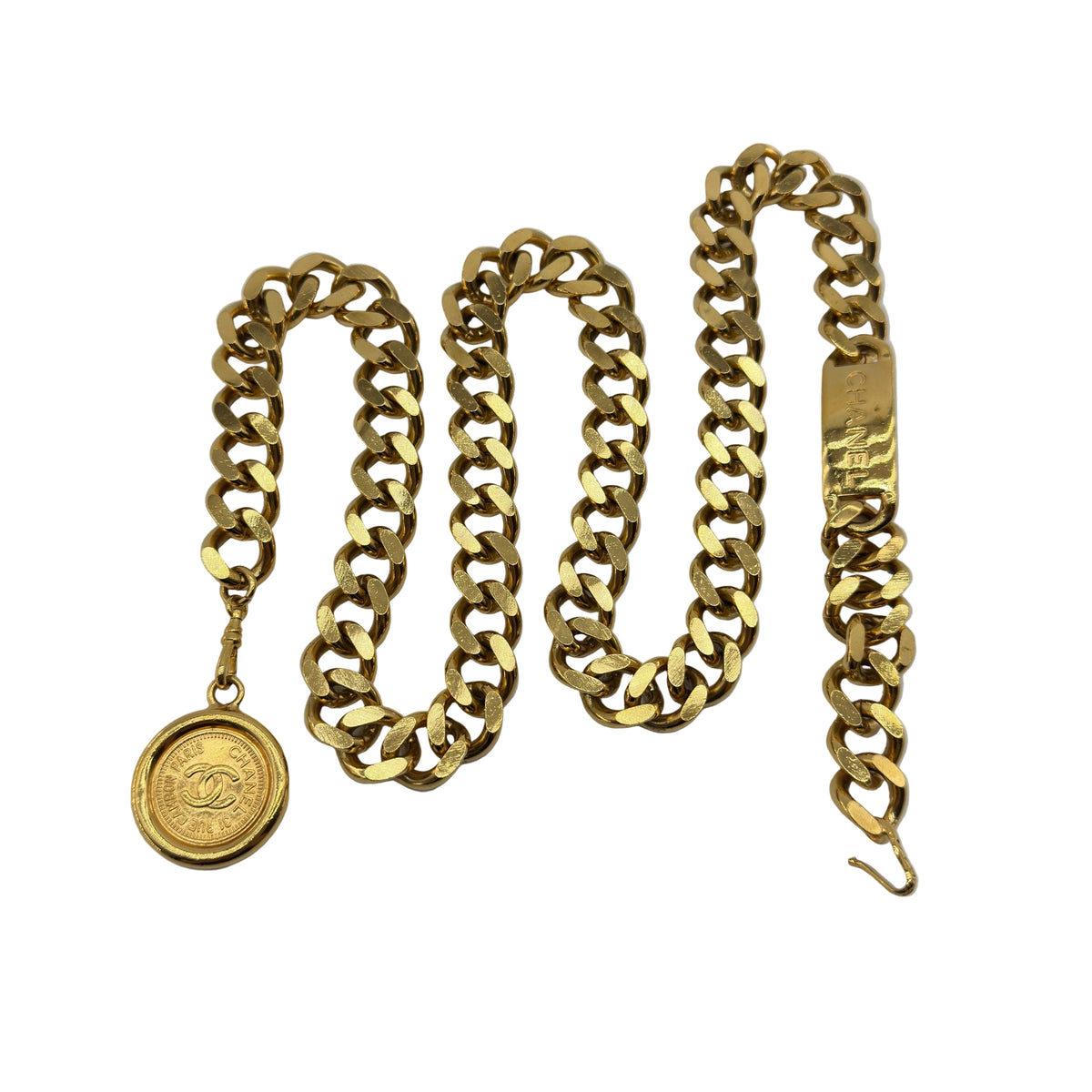 Chanel Coco Mark Medallion Gold-Tone Chain Belt