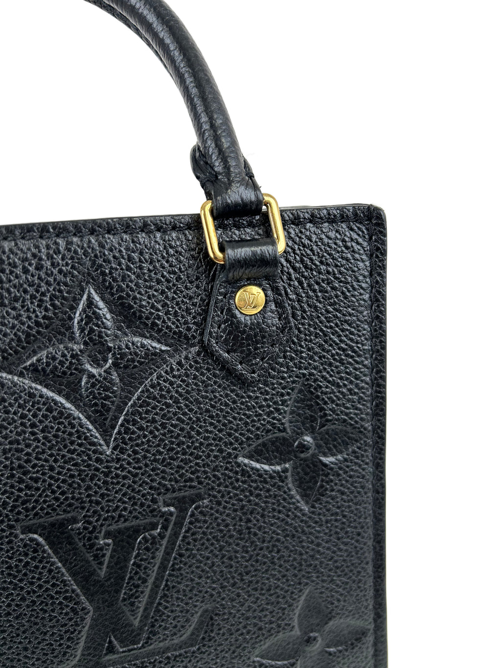 Louis Vuitton Petite Sac Plat M81417 Monogram Empreinte Mini Handbag / Mini Shoulder Bag Black