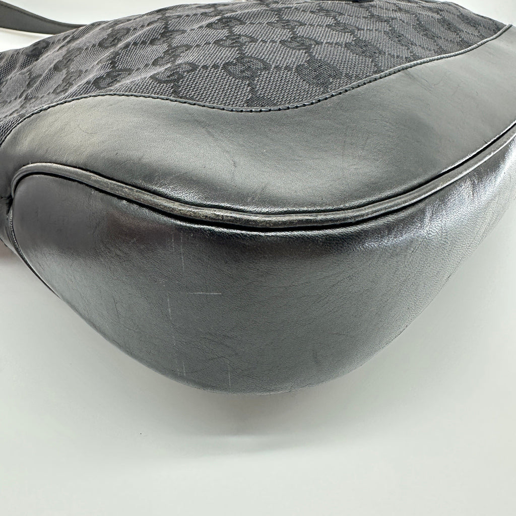 Gucci GG Canvas Jackie Black Hobo Shoulder Bag