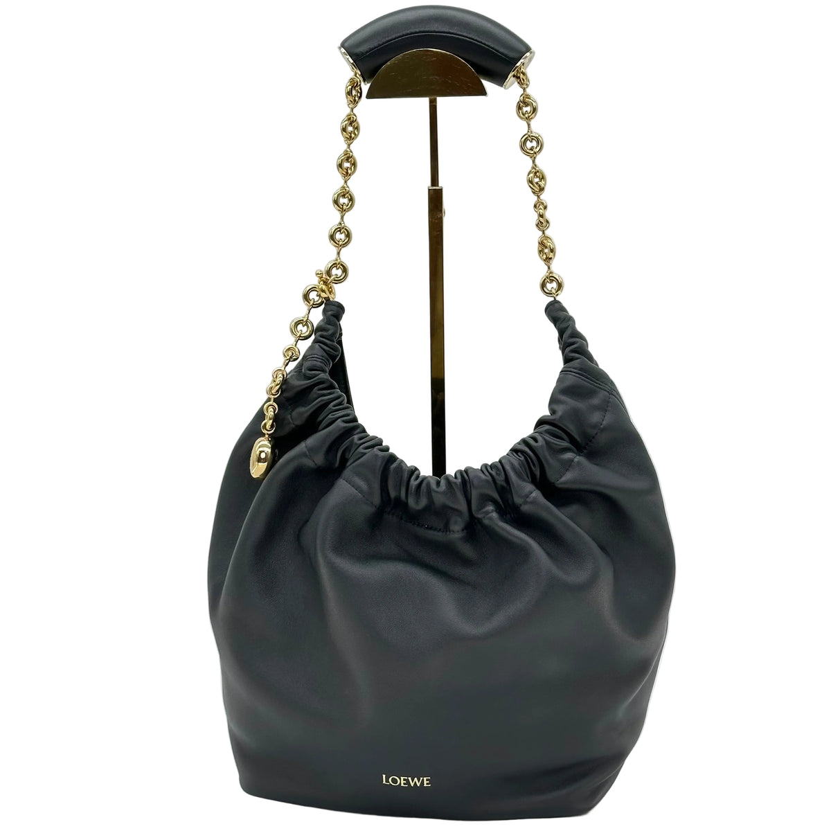 부드러운 나파 양가죽 LOEWE 스몰 스퀴즈 백 블랙 2way HOBO
