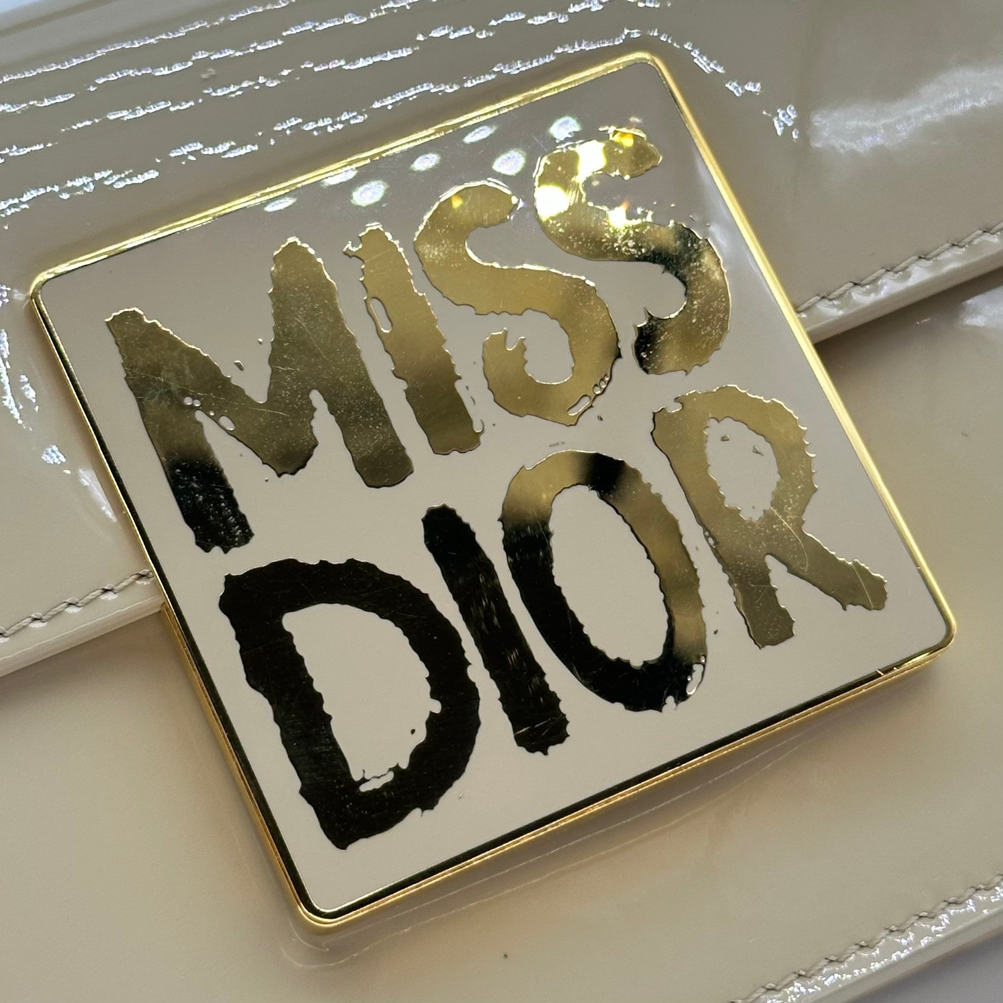 dior Miss Patent Flap bag  patent leather   shiny beige    gold  Hardware Shoulder bag