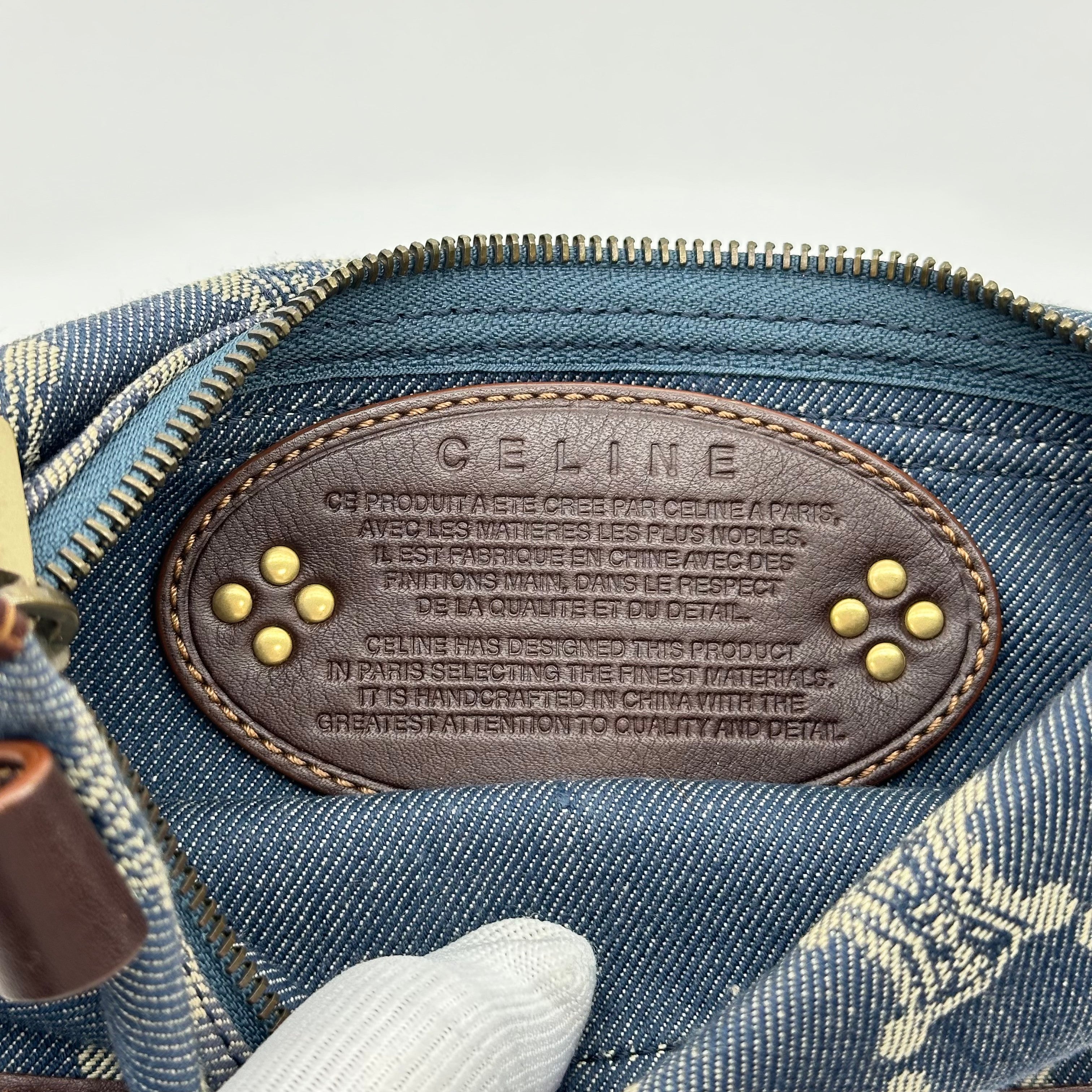 Celine Paris Macadam Denim Body Bag / Waist Bag
